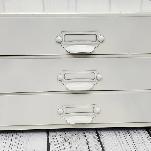 Hand Painted Table Top 3-Drawer Organizer